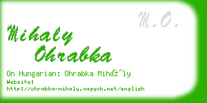 mihaly ohrabka business card